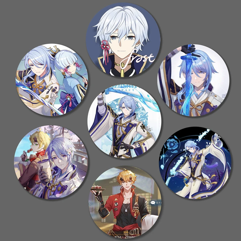Online Game Genshin Impact Cosplay Badge Kamisato Ayato Brooch Pin Anime  Accessories For Clothes Backpack Decoration Gift - Costumes Badge -  AliExpress