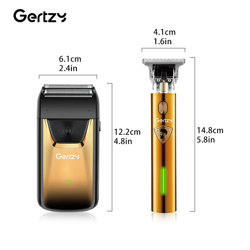 2-in-1 men's electric reciprocating aluminum foil shaver, USB rechargeable shaver, travel portable shaver