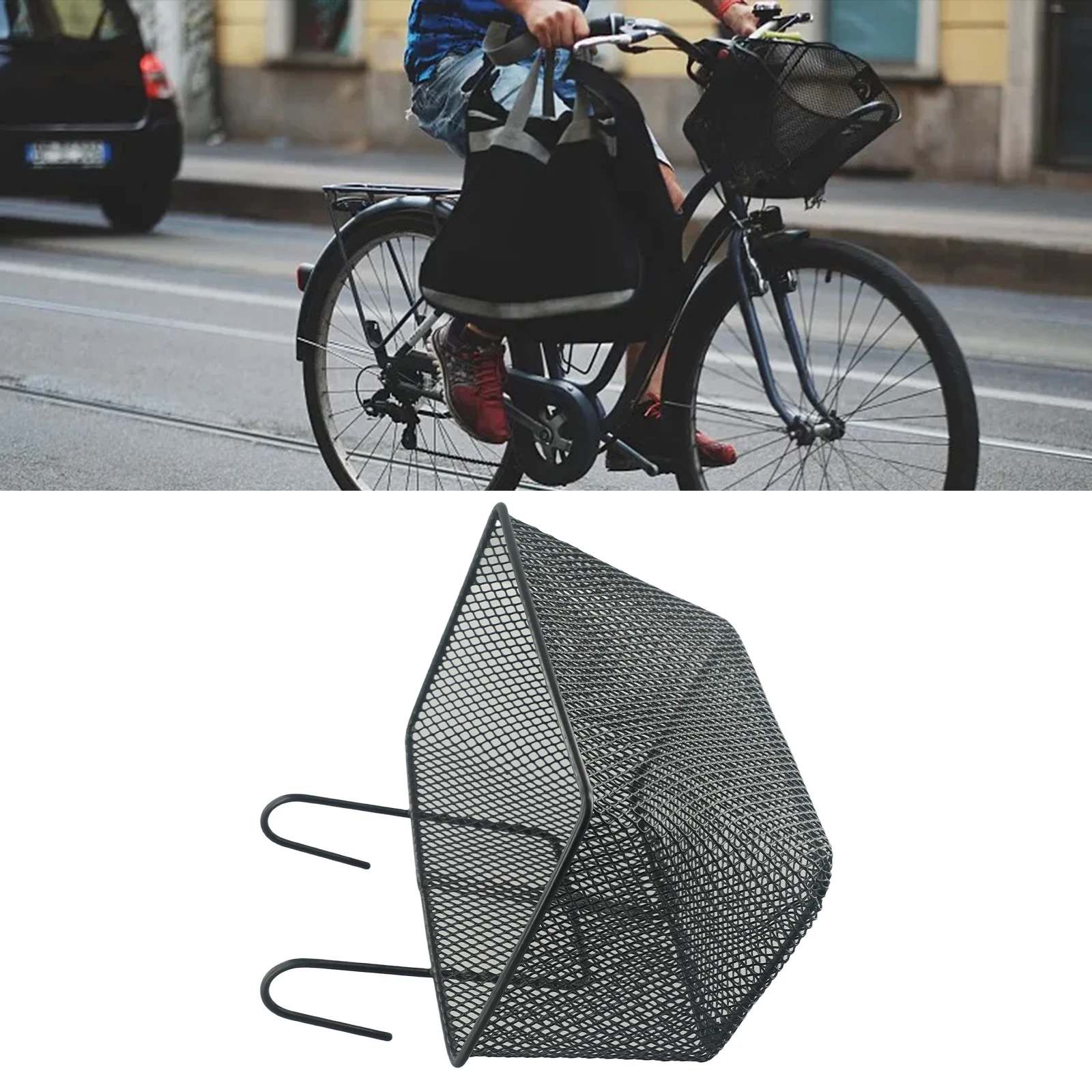 

Bike Basket Front Basket Outdoors Large Capabilities Baskets Bicycle Accessories Handlebar Mesh Shopping Sporting Goods Bike