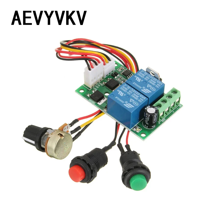 Regolatore di velocità del motore DC Regolatore PWM DC 6V 12V 24V Interruttore avanti e indietro Regolatore del motore Controllo della velocità regolabile - immagine 2