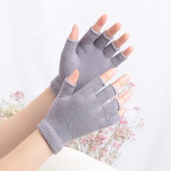 1 Paar Unisex schwarz Halb finger finger lose Handschuhe für Frauen und Männer Wolle gestrickt Handgelenk Baumwolle Winter warme Arbeits handschuhe-1 Paar Unisex schwarz Halb finger finger lose Handschuhe f r Frauen und M nner Wolle
