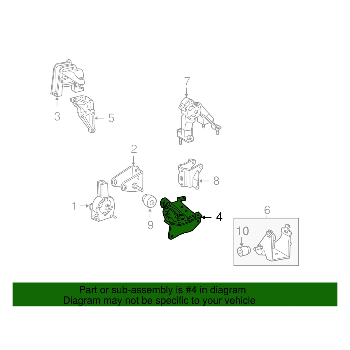 

12372-0D110 Machine Foot Rubber Engine Bracket Auto Supplies for Toyota