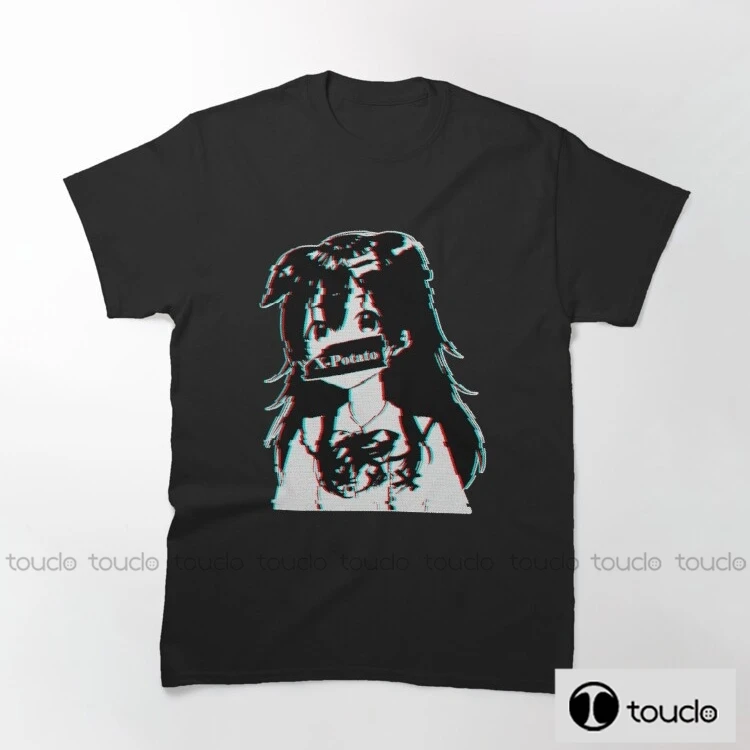 

New X Potato Korone Hololive Men'S Graphic Tees - Cool Novelty Design Graphic T-Shirts For Guys Unisex black mens tshirt