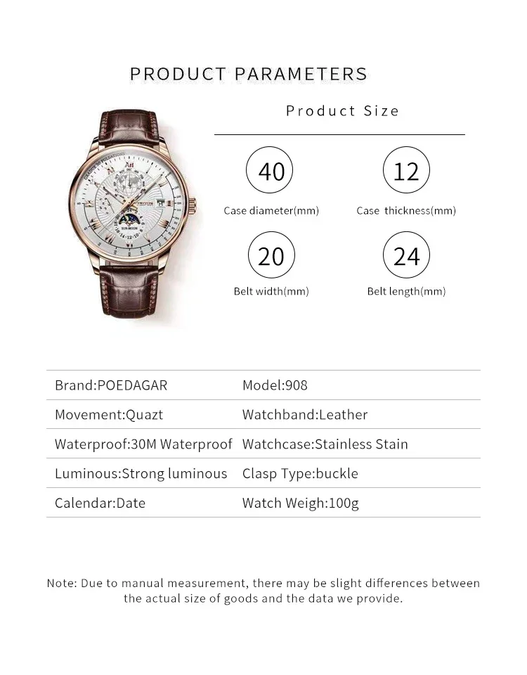 MOONBIFFY Luxury Watch - Dial Detail