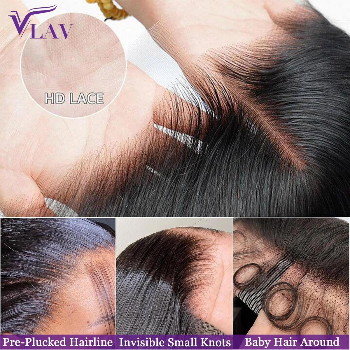 400% Density 13×4 HD Lace Front Wigs Silky Straight Melt Skins 4×4/5×5 HD Lace Frontal Wig Glueless Human Hair Wigs Pre Plucked 2