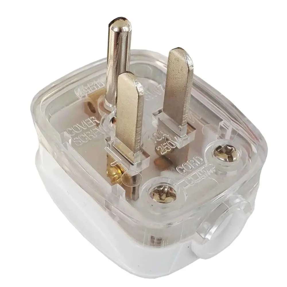 Enhanced White Detachable 3-Pole Inline Power Cord Plug - 250V Industrial Locking Design