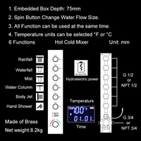 ชุดฝักบัวอาบน้ำแบบติดเพดานสีดำ M Boenn 6 ฟังก์ชั่น สำหรับคู่รัก พร้อมลำโพงเพลงในตัว ก๊อกน้ำร้อนน้ำเย็นสำหรับห้องน้ำ 2