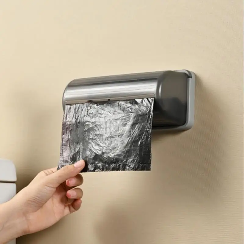 Trash Bags Storage Box Wall Mounted Kitchen Bathroom Plastic Garbage Bag Container Dispenser Home Storage Trash Bags Holder