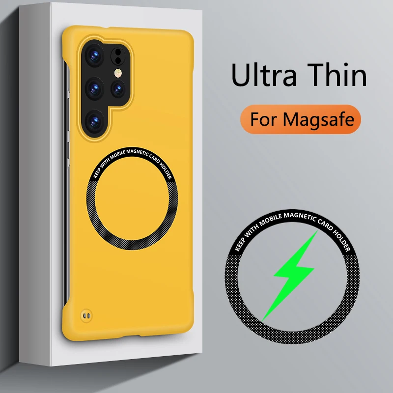 Ultra-Thin Frameless Magnetic For Magsafe Wireless Charge Case for Xiaomi Redmi Note 14 13 12 11 10 9 Pro Plus Ultra K70_voghion.com