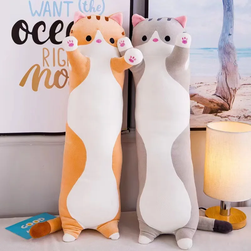 

New Style 50-90cm Cute Soft Long Cat Boyfriend Plush Toys Stuffed Pause Office Nap Sleep Pillow Cushion Gift Doll for Kids Girls