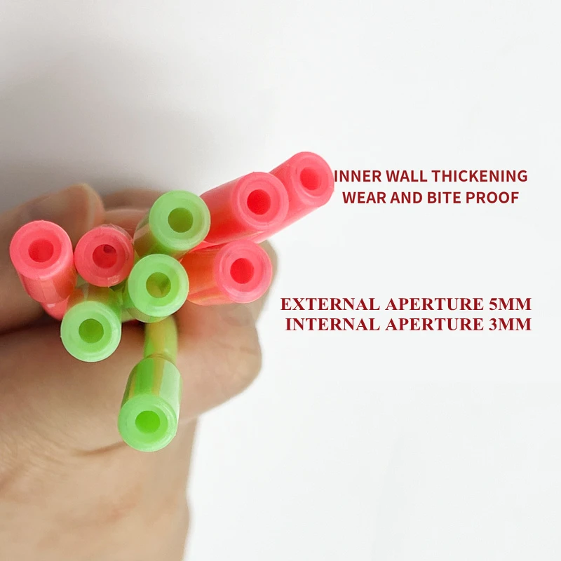 10pcs Saltwater Fishing Luminous Tube 7.5cm Anti-bite Anti-tangle Tying String Hook Accessories Fishing Rig Aid Tool
