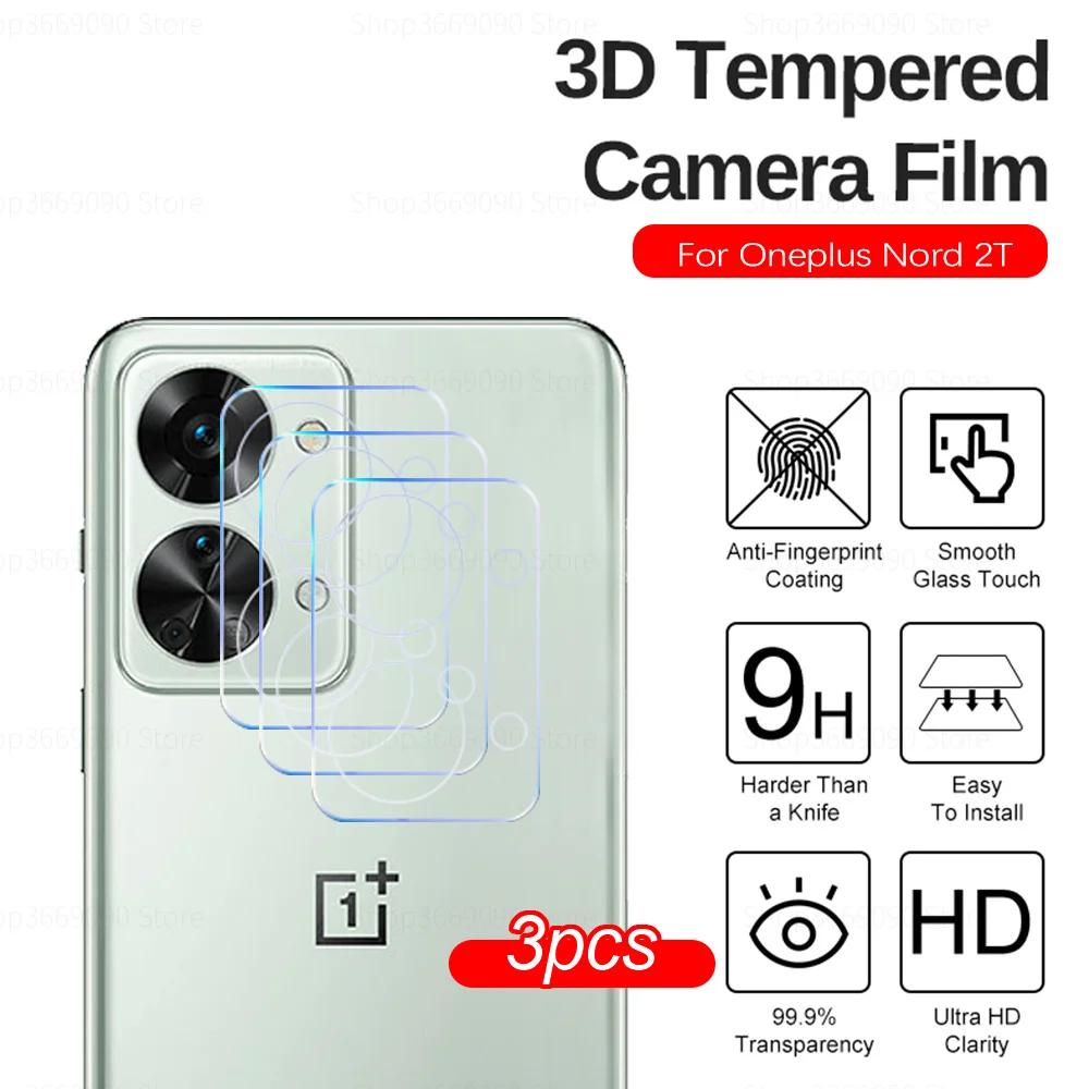 3 Pezzi Copriobiettivo Posteriore Per Oneplus Nord 2T 3D Obiettivo Della Fotocamera Posteriore Pellicole In Vetro Temperato One Plus Nord 2T 2T Nord2T