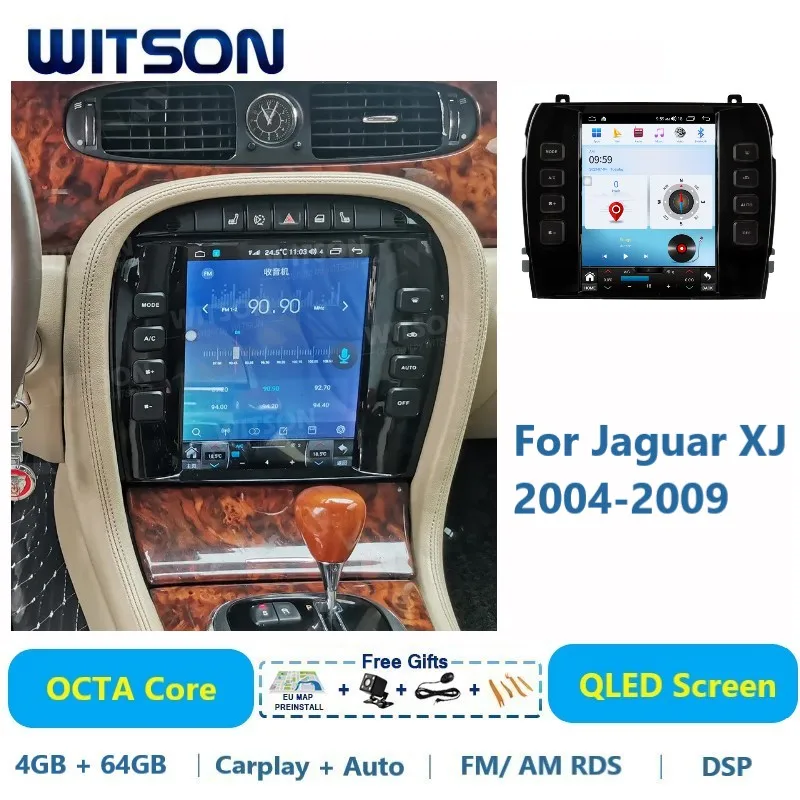 

WITSON Android Tesla Auto Stereo для Jaguar XJ 2004-2009 QLED экран Автомобильный мультимедийный Carplay Navi