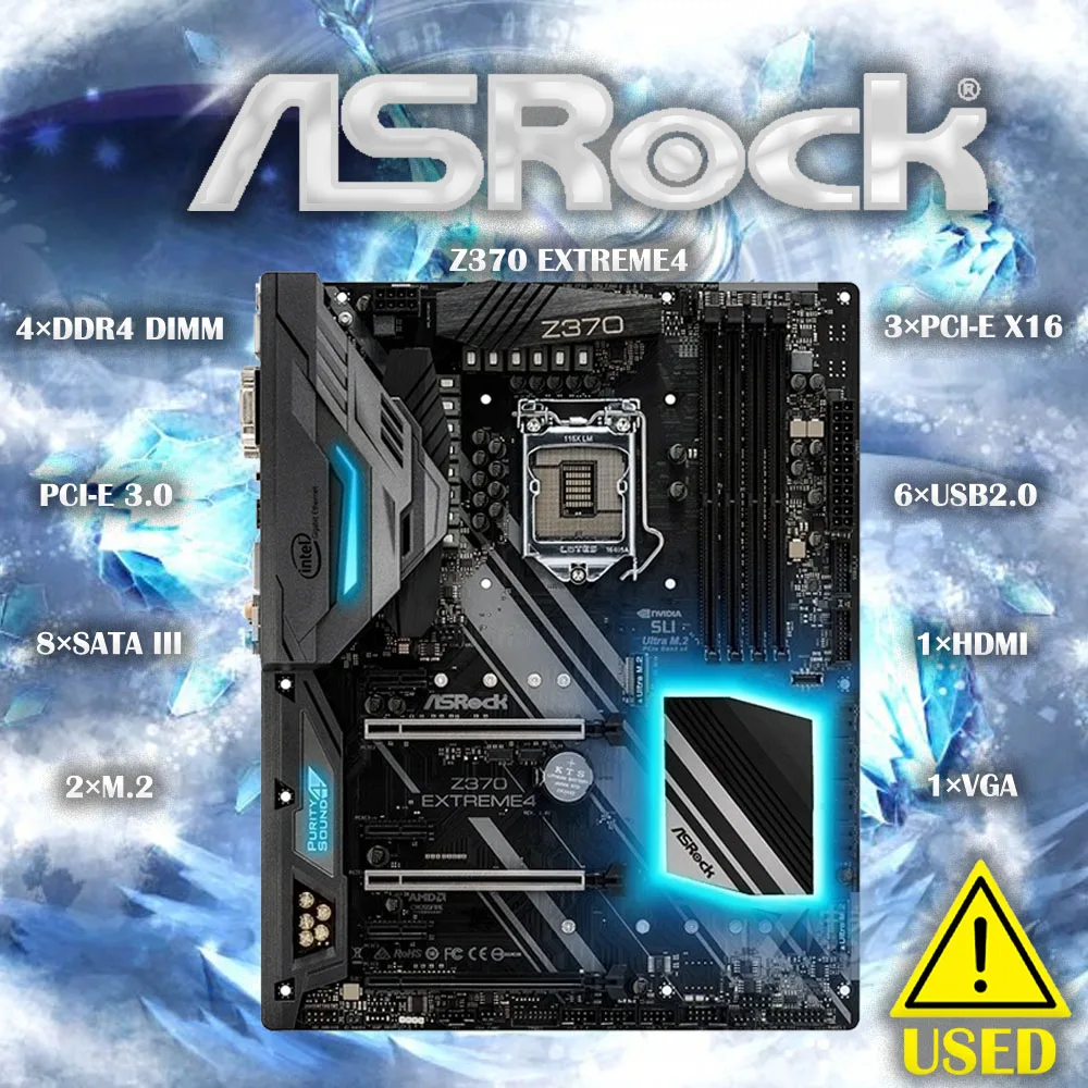 Asrock Z370 Extreme4 Gaming Mainboard Intel Sockel 1151 ASRock-Z370-Extreme4-LGA-1151-300-Series-Intel-Z370-HDMI-SATA-6Gb-s-USB