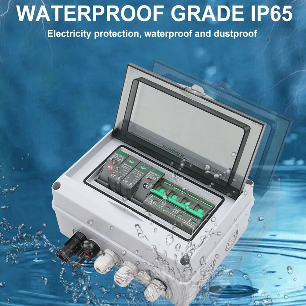 

1 In 1 Out 1000V PV Combiner Box Solar Surge Protection DC Distribution For Residential Rooftop PV Plants Electrical Equipment