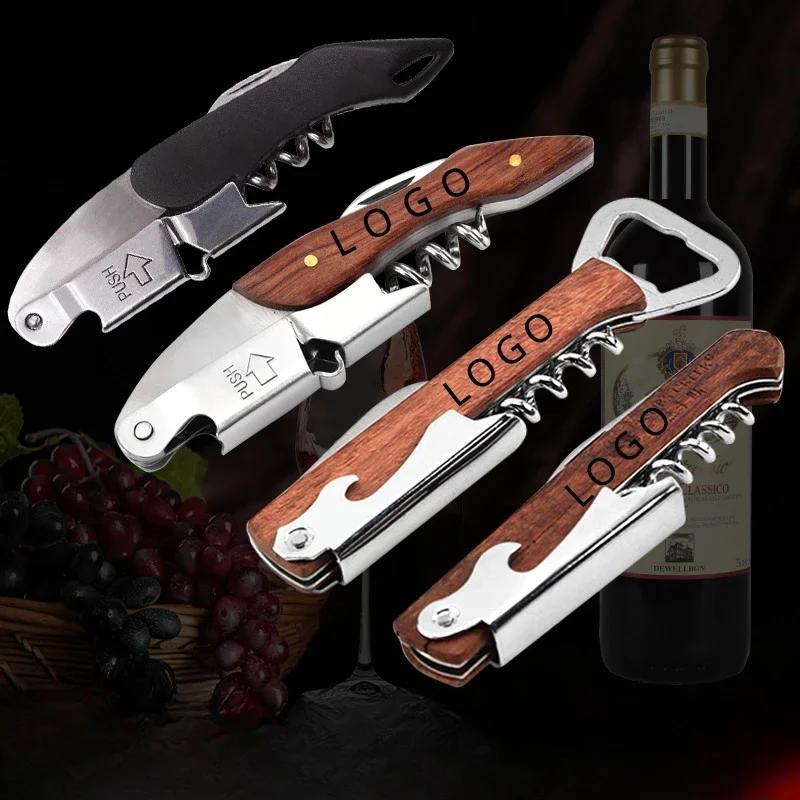 Wooden Wine Opener Multi Functional Laser Engrave Personalized