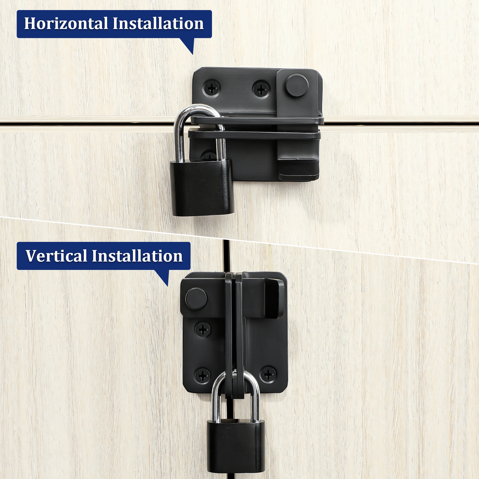 Shed Lock Gate Lock Door Bolt Gate Latch Tiny Padlock Hasp for Wooden Gates Garden Shed Cupboard Stainless Steel Hardware