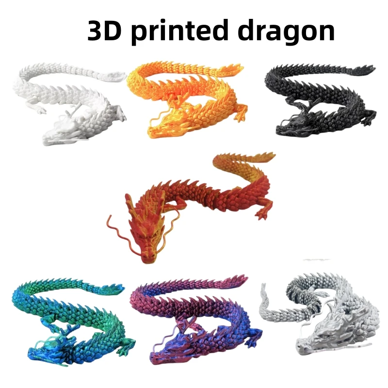 Dragon Statue 3D Printed Toy Dragon Ornament Ornament Crafts Miniature Ornament 3D Printed Chinese Dragon 60CM 45CM 30CM Desktop Decoration Dragon Model Crafts Office Ornaments Gifts