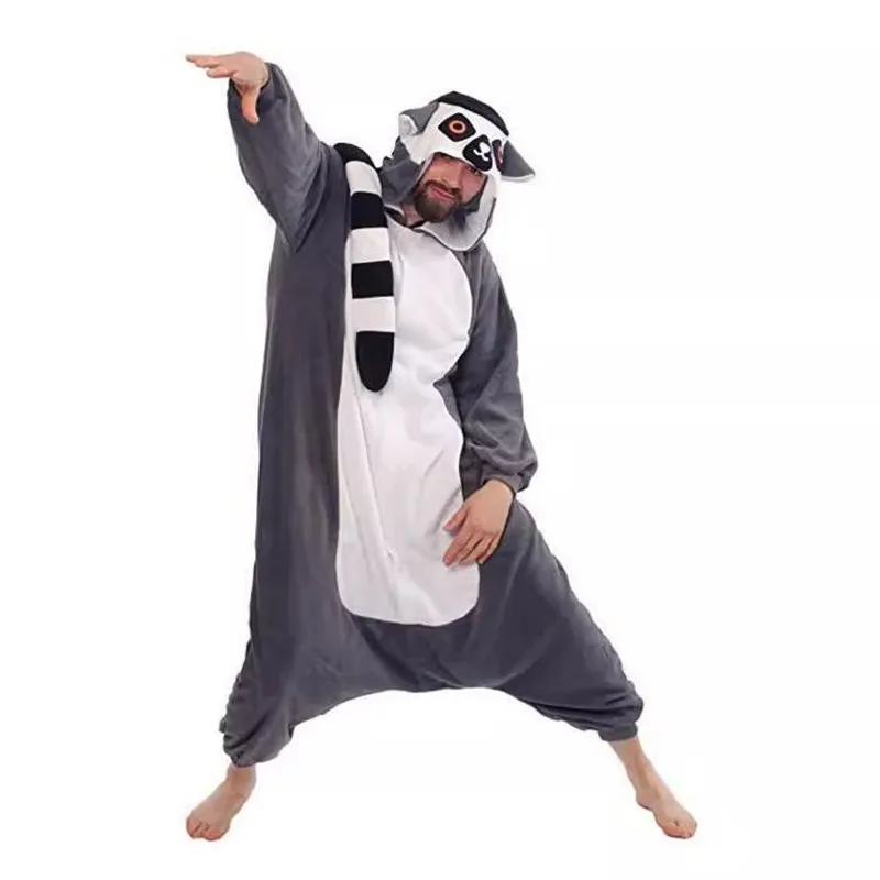 Cosplay costumes kigurumi pajamas Lemur onesies monkey kigurumi for women men adult animal pyjamas cartoon pajamas homewear Halloween