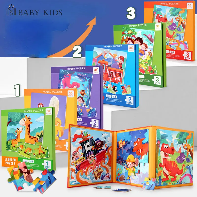 

Magnetic Puzzle for Kids Montessori Educational Logic Cartoon Animal Cognition Kindergarten Boys and Girls Puzzle Toys