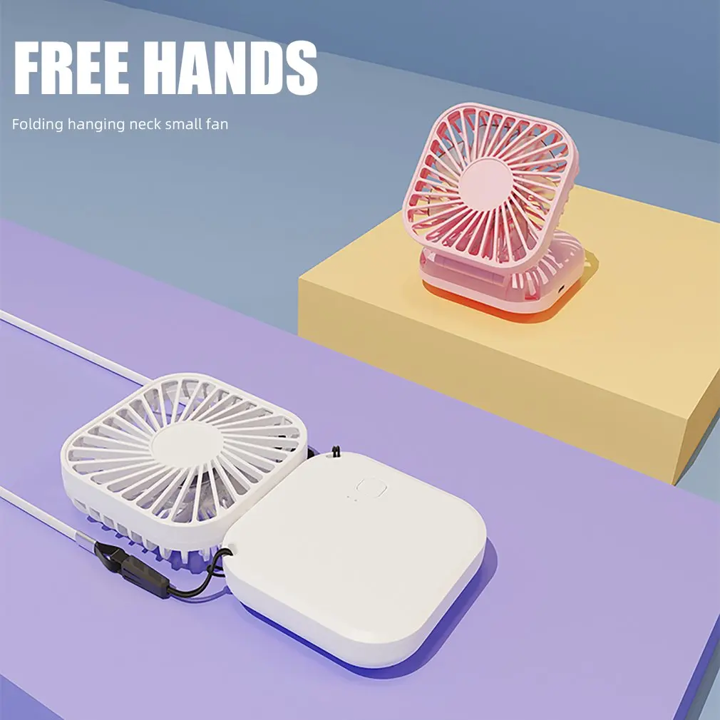

2023 Hot Fan Hanging Neck Foldable Small Electric Fan Portable Handheld Creative Student Dormitory Sports USB Outdoor Mini Fan