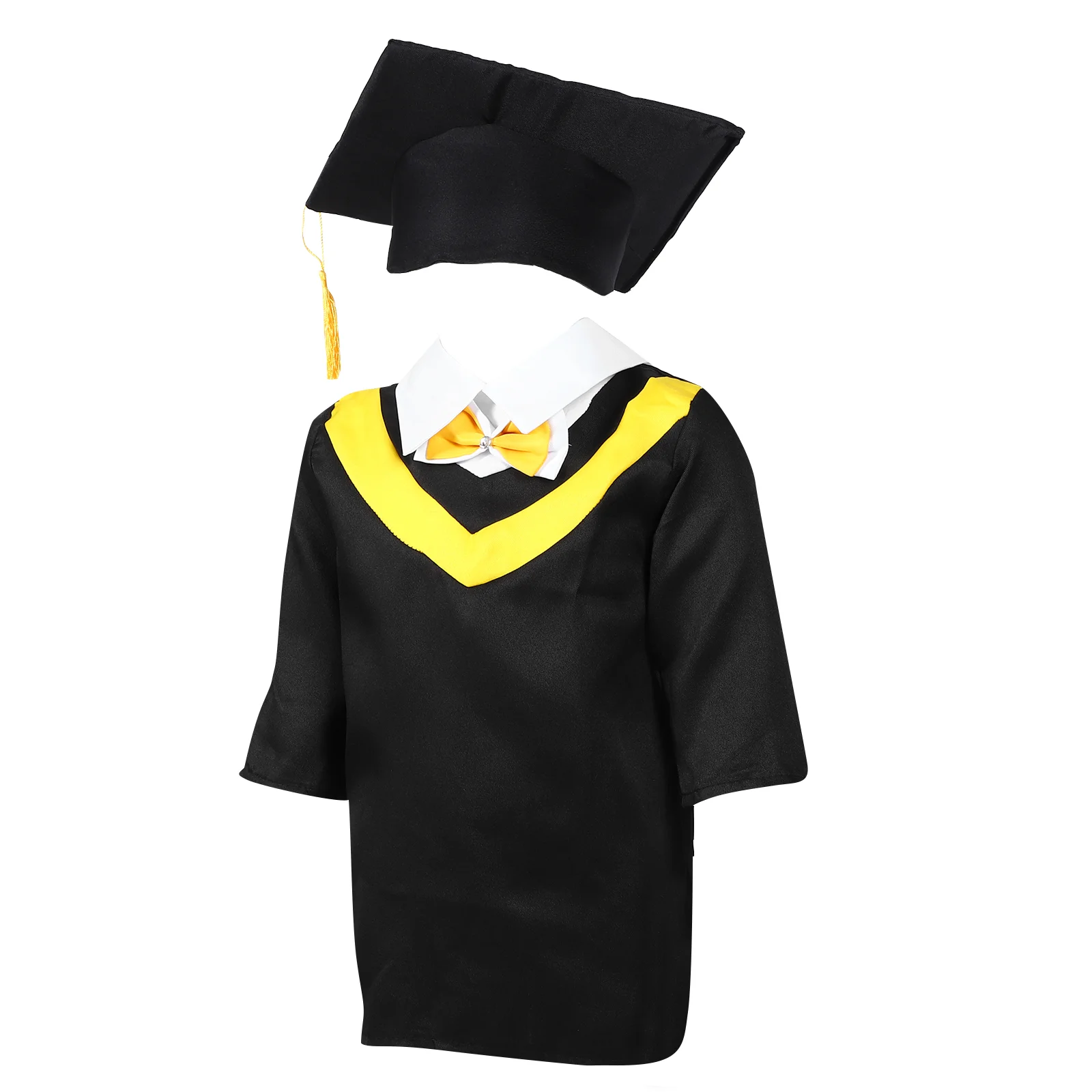 Kids Academic Dress Doctor Cap Hat Preschool Graduation Gown Kindergarten Dress Baby Clothing Footies Lightweight Outfit Kids