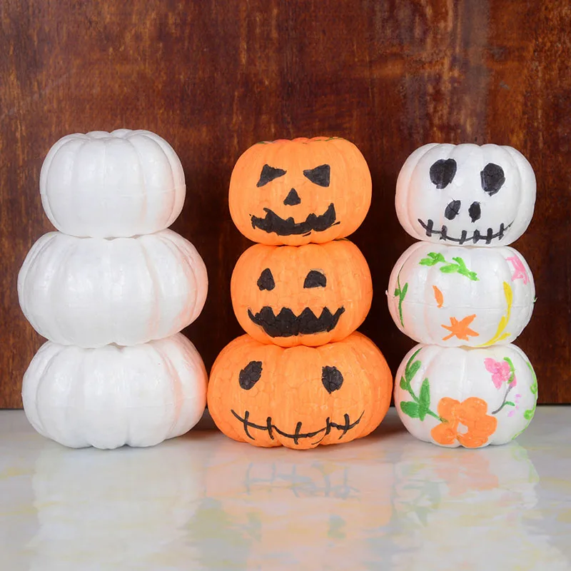 

1Pcs Halloween Foam Artificial Pumpkins DIY Fake Fruits Ornament Simulation Plant Home Decoration for Kindergarten Family Bar