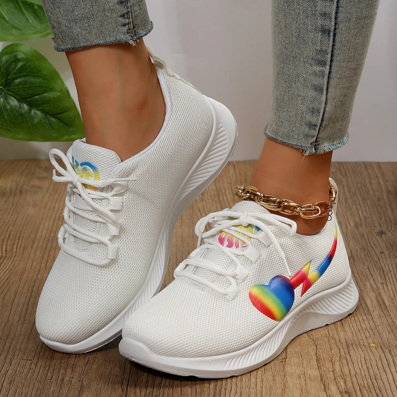 

Кроссовки женские сетчатые на шнуровке, дышащие спортивные, мягкая Вулканизированная подошва, модная повседневная обувь, 2023