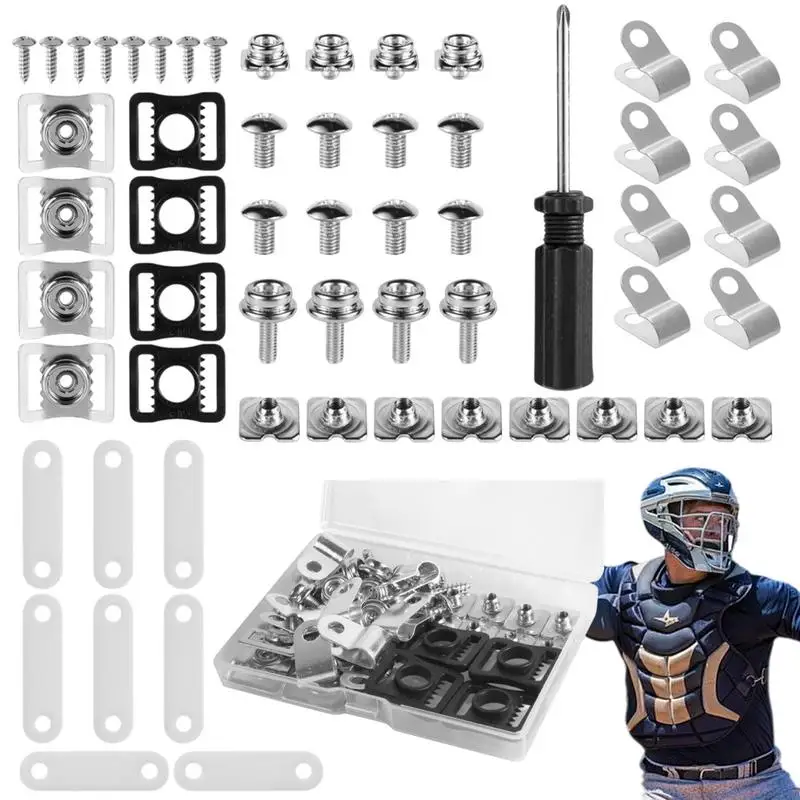 Hockey Helmet Repair Kit 57X Helmet Replacement Parts Clips Screws Hardware Kit Maintenance Tools For Football Baseball