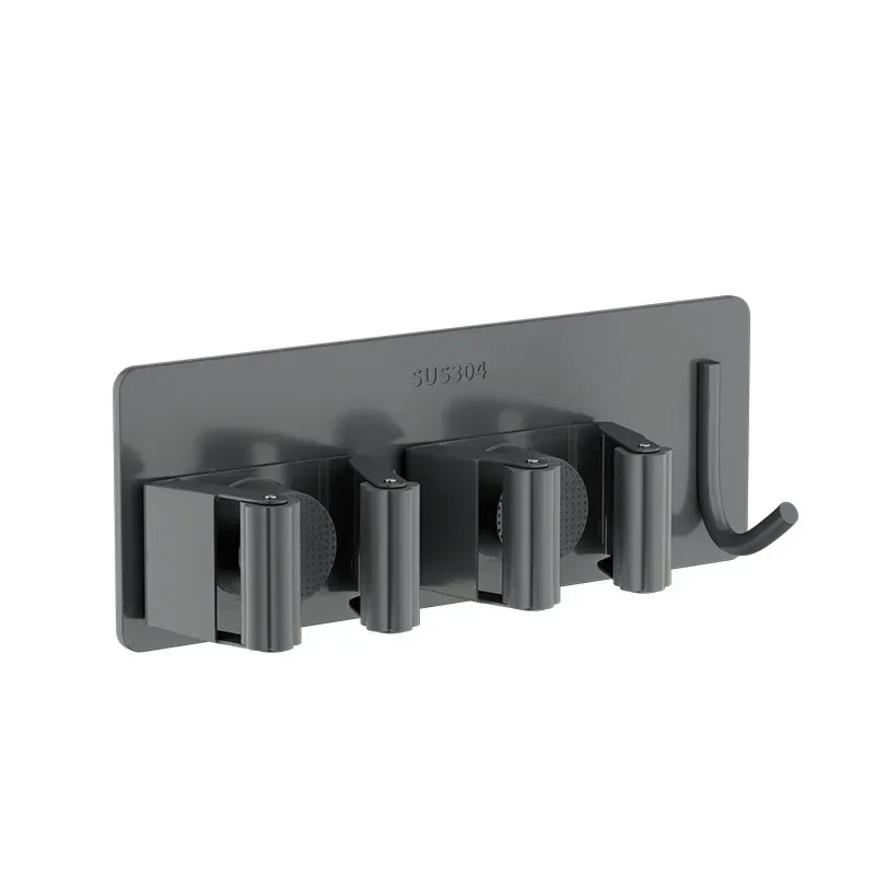 Wall-Mounted Multi-Purpose Hooks Mop Rack Mop Broom Storage Holder Clip Punch-free Bathroom Self-Adhesive Broom Organizer Hook