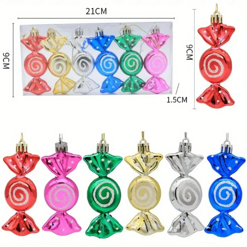 Christmas Hanging Candy Ornaments Colorful Plated Plastic Decor with Unique Pictures Ideal for Tree and Home Holiday Decorations
