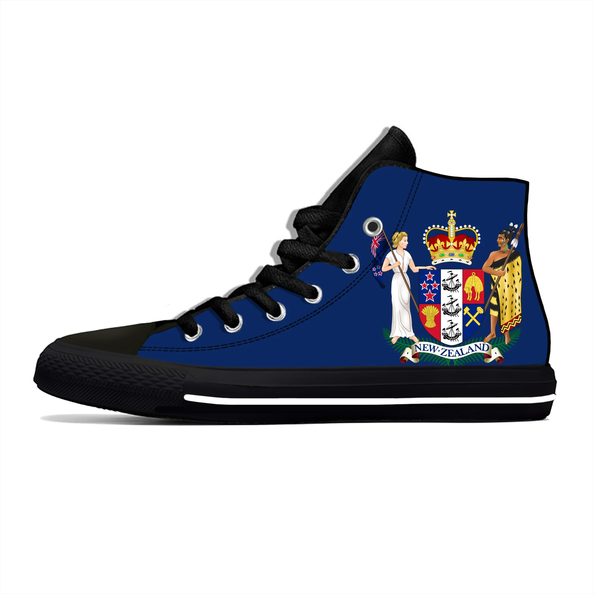 

New Zealand Flag High Top Sneakers Mens Womens Teenager Casual Shoes Canvas Running Shoes 3D Print Breathable Lightweight shoe