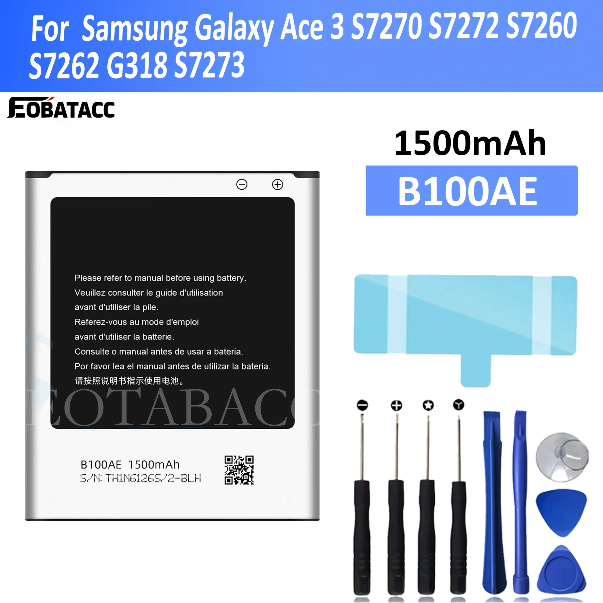Battery For Samsung Galaxy Trend 2, B100AE, GT-S7898,S7270,S7392