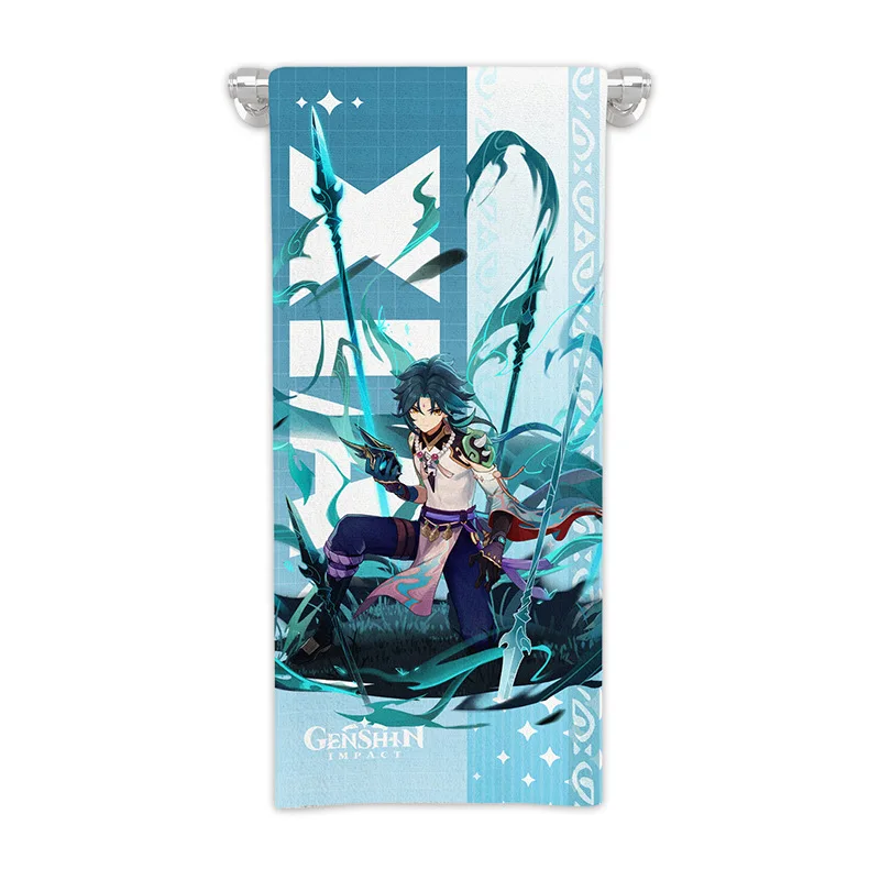 35*75cm Genshin Impact Towel Cotton Multiple Genshin Games Character Printed Absorbent Anime Sports Bath Towels Gift Bath Towel