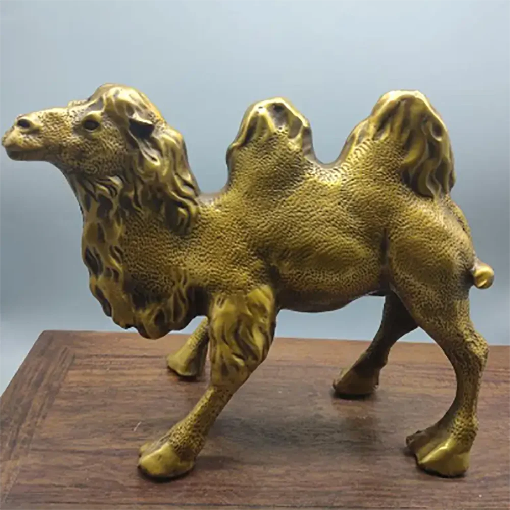

Handmade Carved Pure Copper Brass Retro Animal Alpaca Camel Statue Desk Decoration Ornaments Gifts Home Decor Sculpture