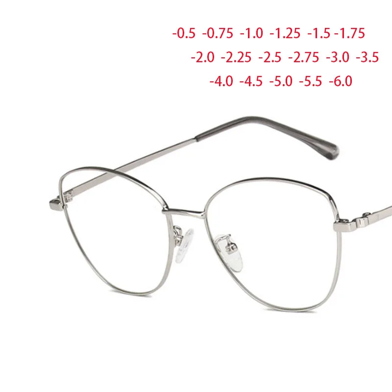 Modne kocie oczy Metalowa ramka okulary do Krótkowzroczności z filtrem Anty Blue 4 Modne kocie oczy Metalowa ramka okulary do Krótkowzroczności 1