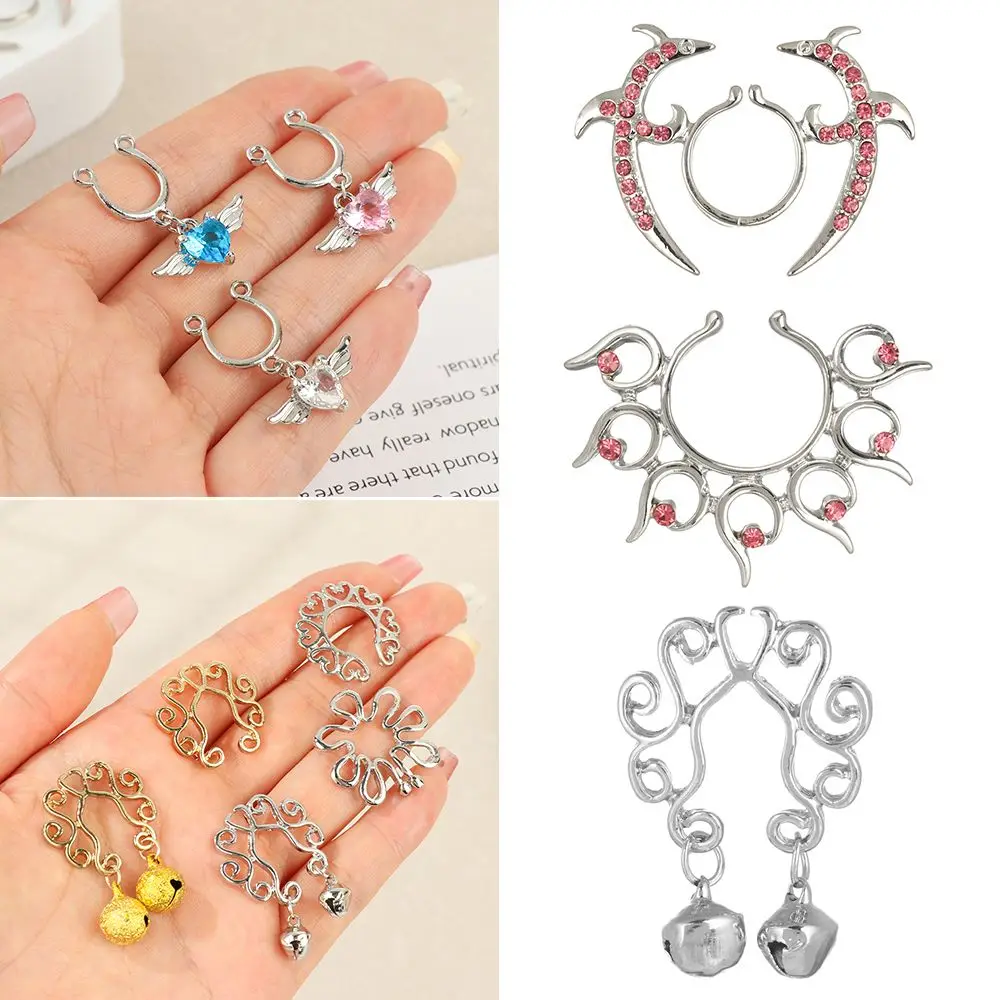 Nickel-free Fake Piercing Faux Nipple Non-Piercing Body Jewelry Non Piercing Fake Nipple Ring