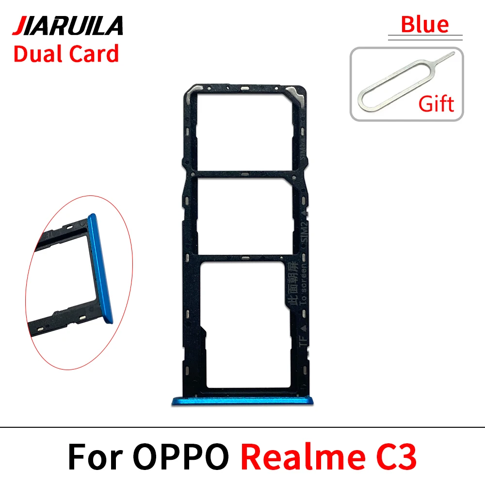 Oppo, Realme 9 Pro, C3, C15, C31용 듀얼 마이크로 SIM 카드 슬롯 트레이 홀더, SD 카드 리더 교체 부품