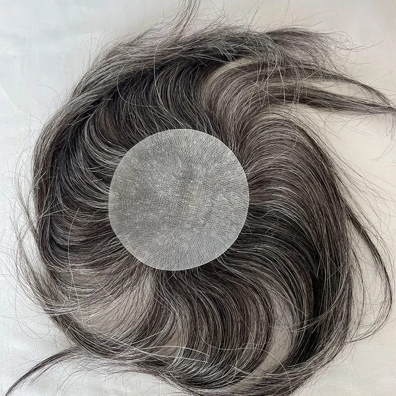 Human Hair Toupee Synthetic Hair Pieces Side or Back Hair Patches for Men 8cm x 8cm