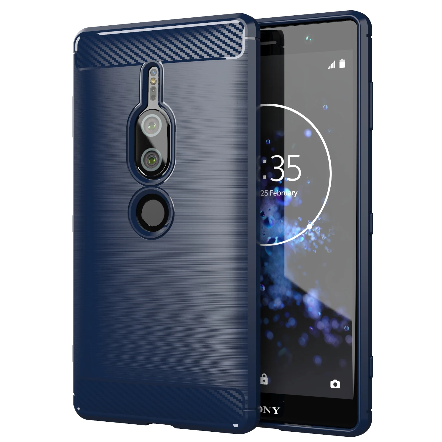 Shockproof Case For Sony Xperia XZ2 Premium XZ2 Compact mini Carbon Fiber Cover for Sony Xperia XZ2 Protector Soft Silicon Cases 5