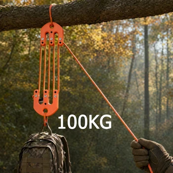Game Hoist Pulley System Hunting Equipment System Safety Backpack Hanging Lifting Tool Pulley for Hauling Management 1