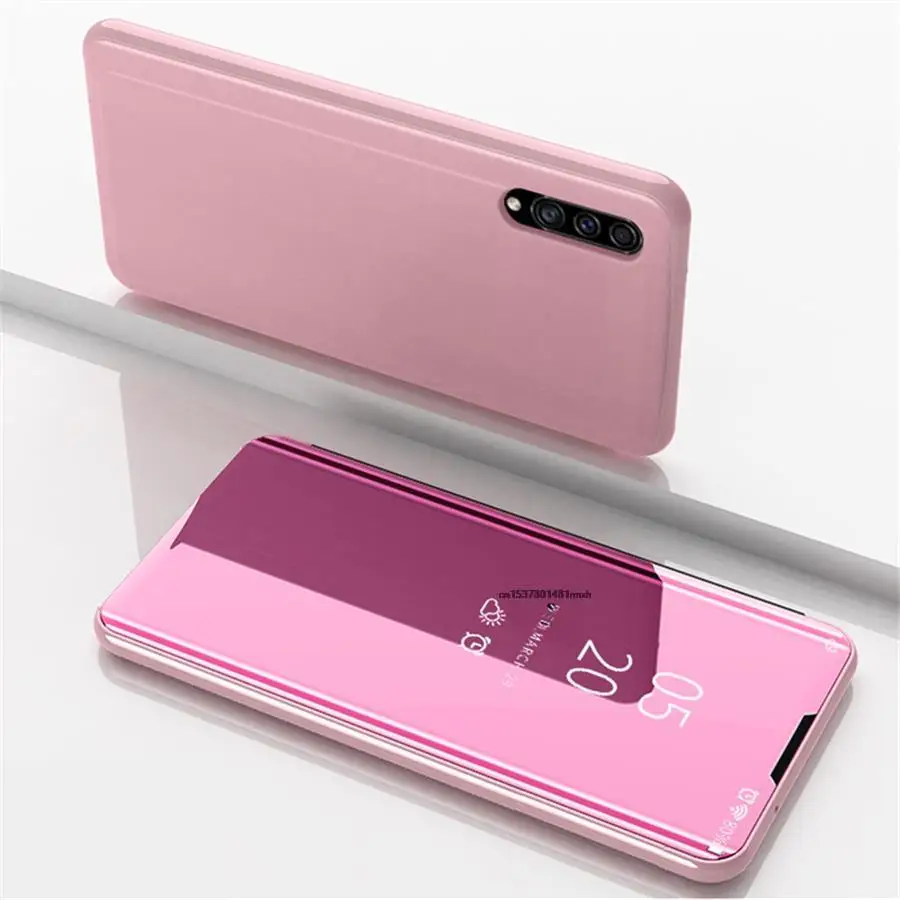 Leather Smart Mirror View Flip Phone Case - Elegant Protective Cover