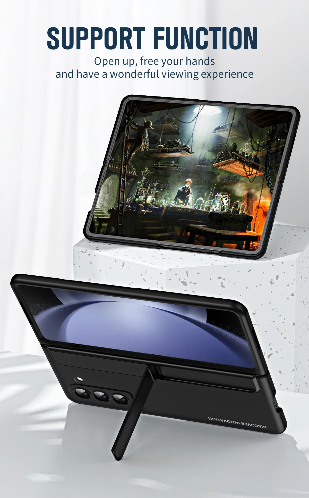 Phone Case For Samsung Galaxy Z Fold With Pen Holder And Stand_voghion.com