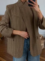 Nouvelle Robe Courte Femme Chic à Col en V, Patchwork et Volants, Manches Longues Bouffantes, Coupe Slim, Boutonnage Simple 1