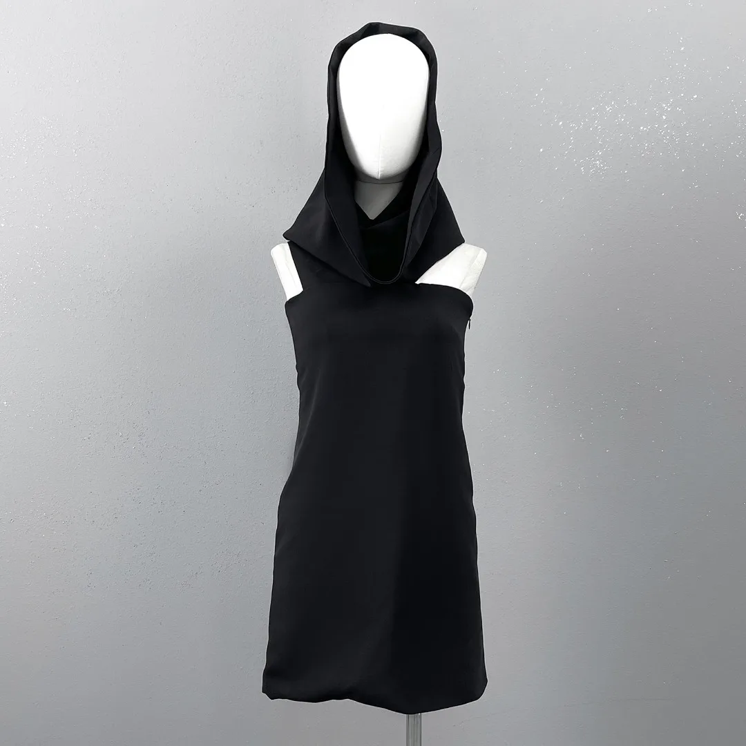 

Hooded double layer sheath dress fashionable temperament 2023 summer new