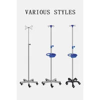 Support de poteau médical IV pliable Mobile, support de perfusion réglable, support d'égouttement pratique et Durable 2