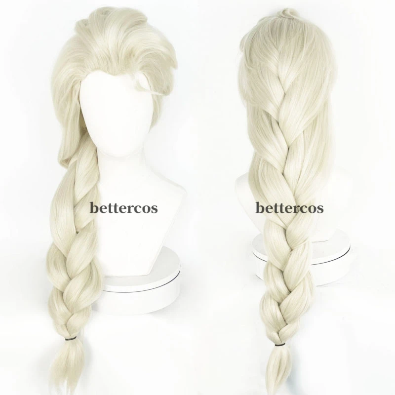 Elsa Wig Synthetic Blonde Braid Styled Cosplay Wigs Halloween Carnival Party Play Role + Wig Cap