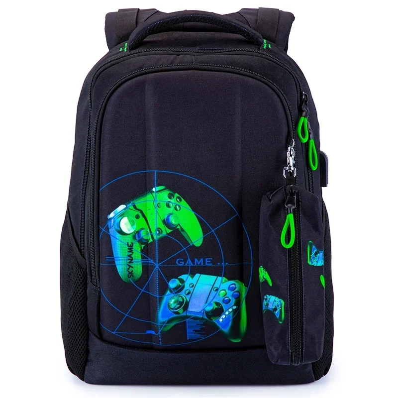 High Quality Skyname School Bag for Boys 3D Orthopedic Waterproof Backpacks Kids USB Charging Multifunctional Bookbag Mochilas 2