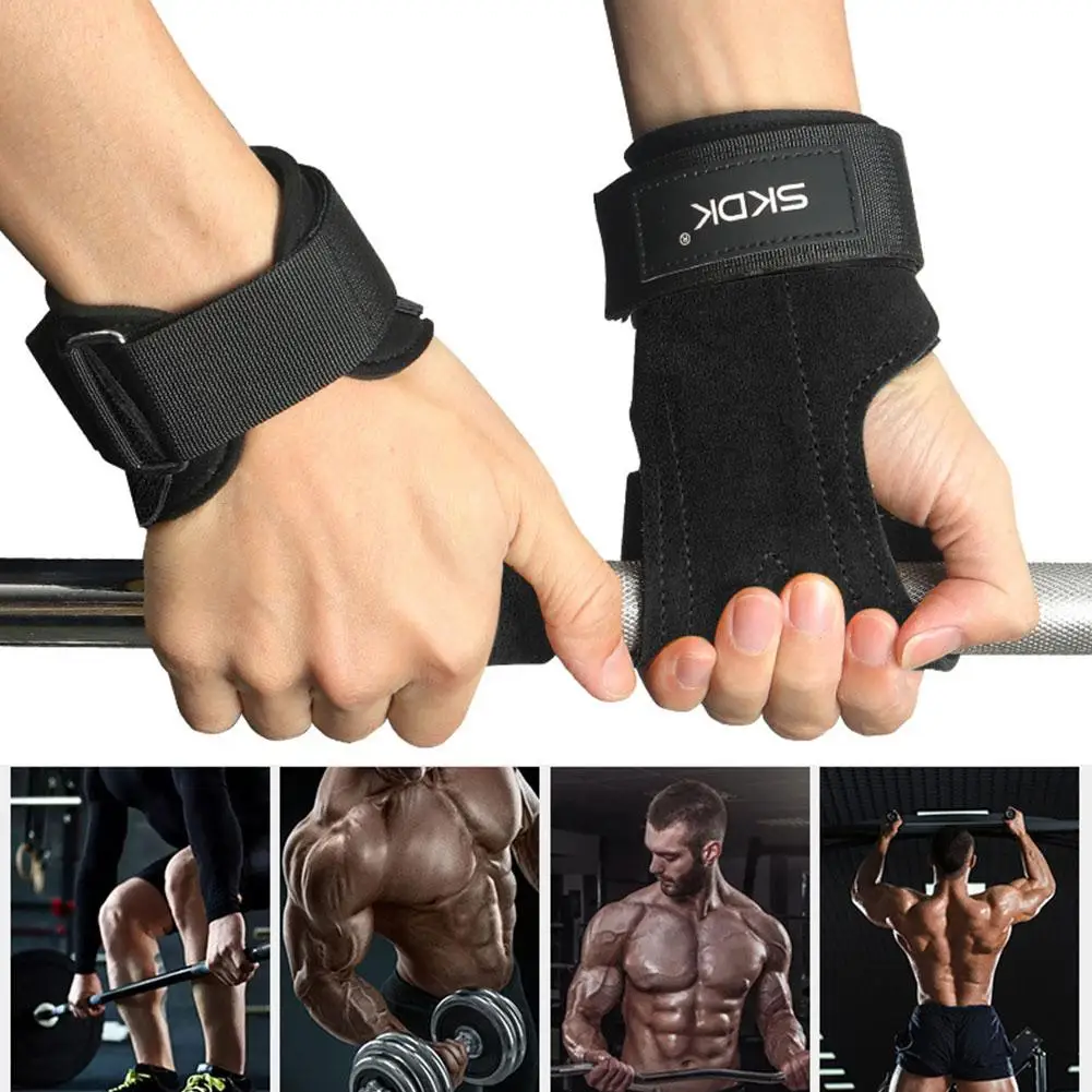 2Pcs Gym Gloves Fitness Hand Palm Protection Equipment Anti Slip And Wear-resistant Wrist Protection Hard Pull Grip Strength Ban