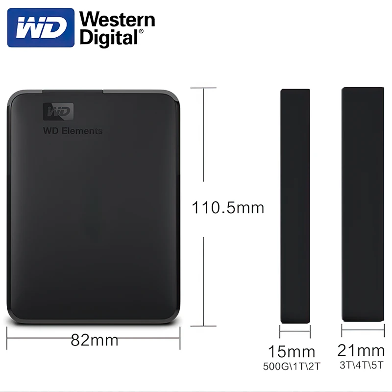 Western Digital WD Elements 2.5 &޴ 1 ׶Ʈ 2 ׶Ʈ 4 ׶Ʈ 5 ׶Ʈ USB3.0 ܺ ϵ ̺ Disco Duro Externo Disque ϵ 